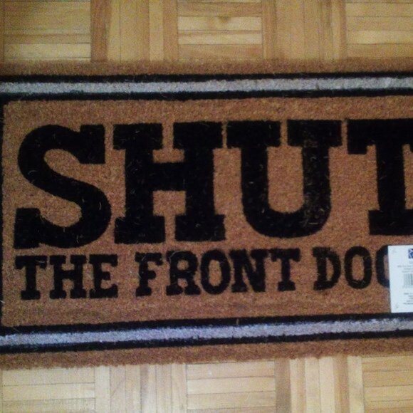 New Shut The Front Door Natural Coconut Fibre Coir Doormat Tan 15.7" x 27.6" - Picture 3 of 3